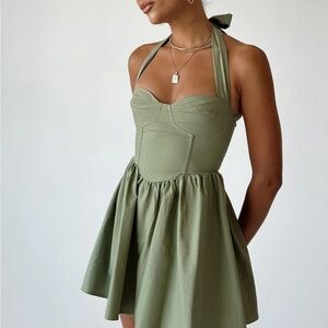 Princess Polly Sage Mini Dress